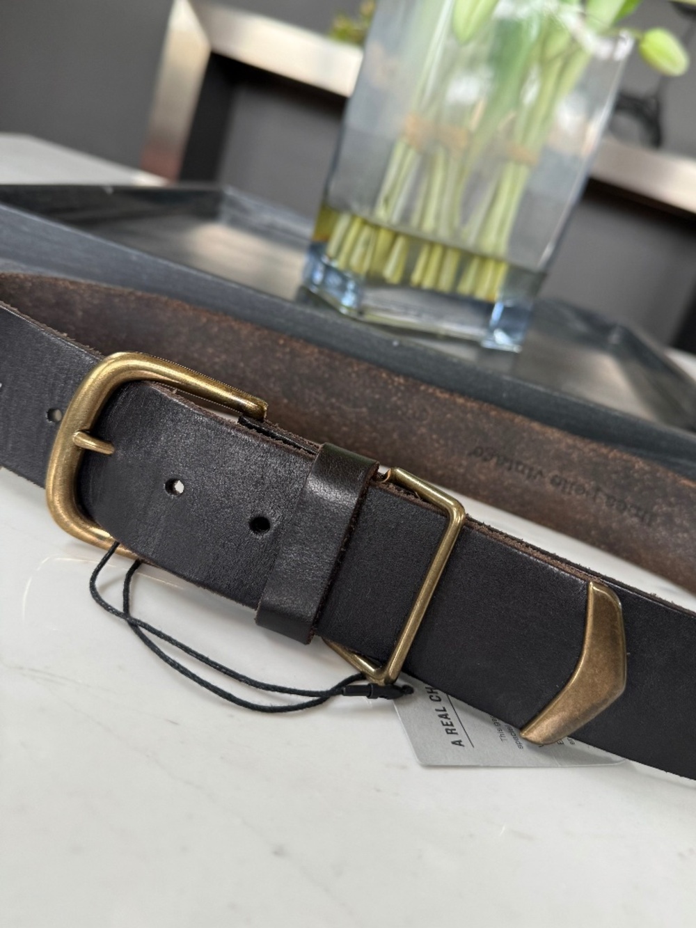 New Linea Pelle Vintage Leather Belt XS